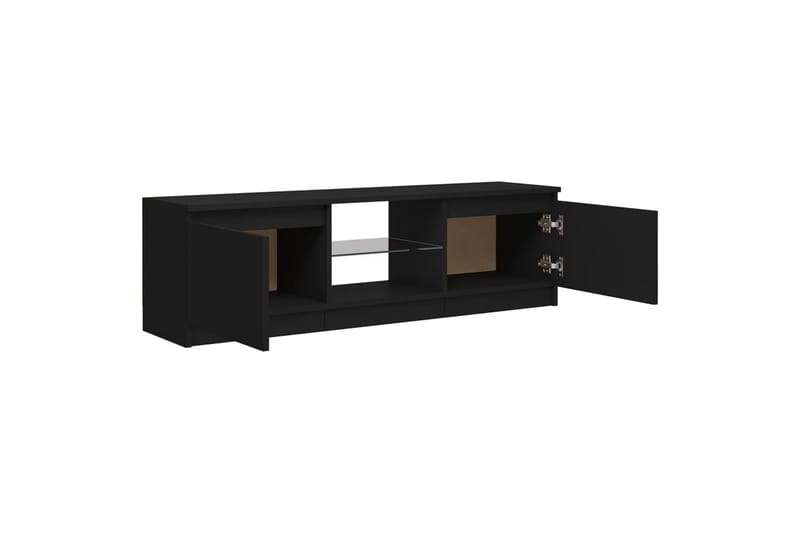 TV-benk med LED-lys svart 120x30x35,5 cm - Svart - TV-benk & mediabenk