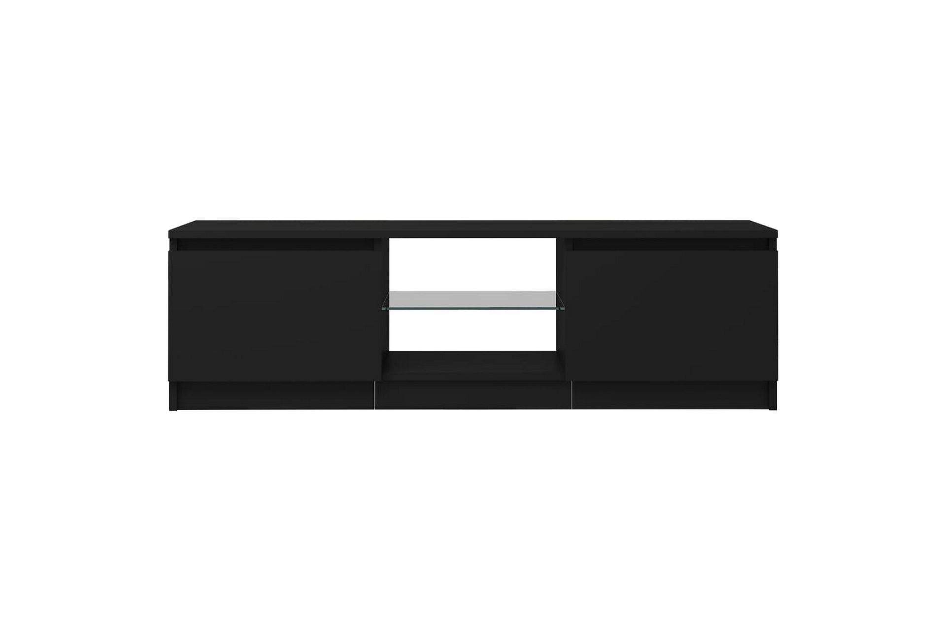 TV-benk med LED-lys svart 120x30x35,5 cm - Svart - Møbler - Mediamøbel & tv møbel - TV-benk & mediabenk