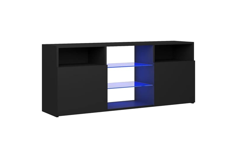 TV-benk med LED-lys svart 120x30x50 cm - Svart - TV-benk & mediabenk