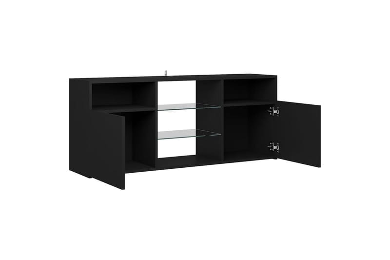 TV-benk med LED-lys svart 120x30x50 cm - Svart - TV-benk & mediabenk