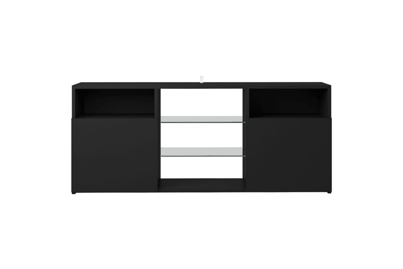 TV-benk med LED-lys svart 120x30x50 cm - Svart - TV-benk & mediabenk