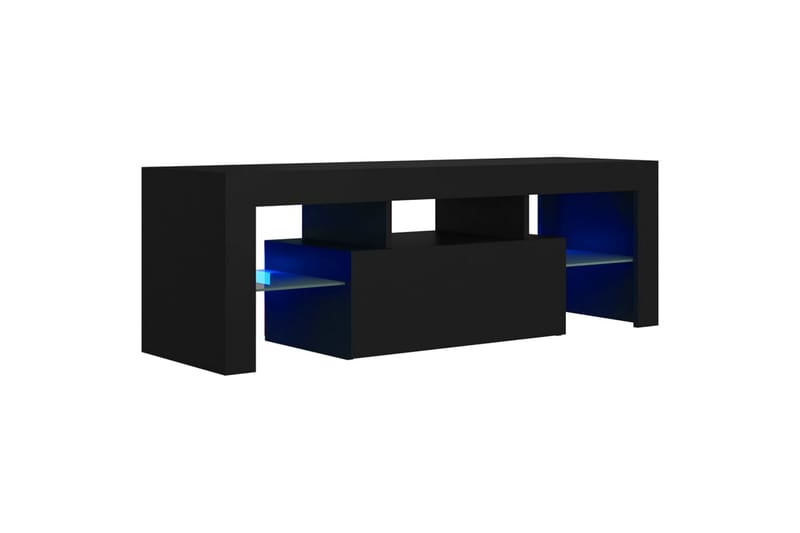 TV-benk med LED-lys svart 120x35x40 cm - Svart - TV-benk & mediabenk