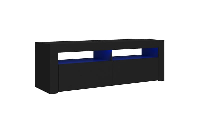 TV-benk med LED-lys svart 120x35x40 cm - Svart - TV-benk & mediabenk