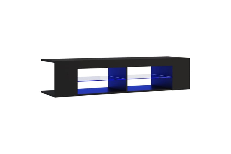 TV-benk med LED-lys svart 135x39x30 cm - Svart - Møbler - Mediamøbel & tv møbel - TV-benk & mediabenk