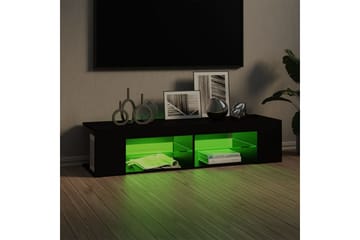 TV-benk med LED-lys svart 135x39x30 cm - Svart - Møbler - Mediamøbel & tv møbel - TV-benk & mediabenk