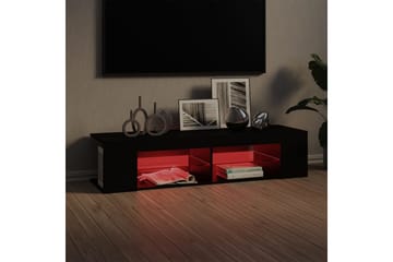 TV-benk med LED-lys svart 135x39x30 cm - Svart - Møbler - Mediamøbel & tv møbel - TV-benk & mediabenk