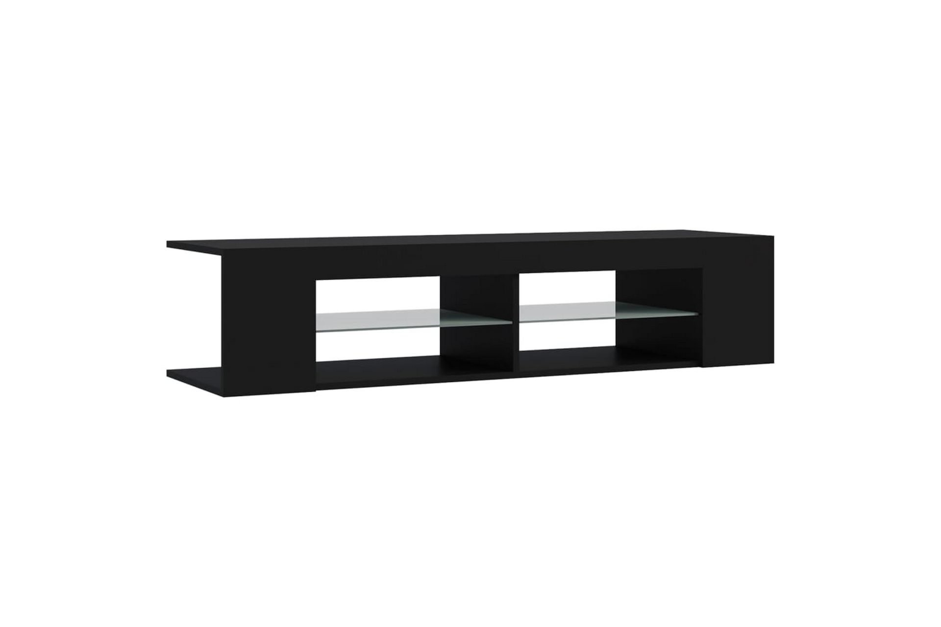 TV-benk med LED-lys svart 135x39x30 cm - Svart - Møbler - Mediamøbel & tv møbel - TV-benk & mediabenk