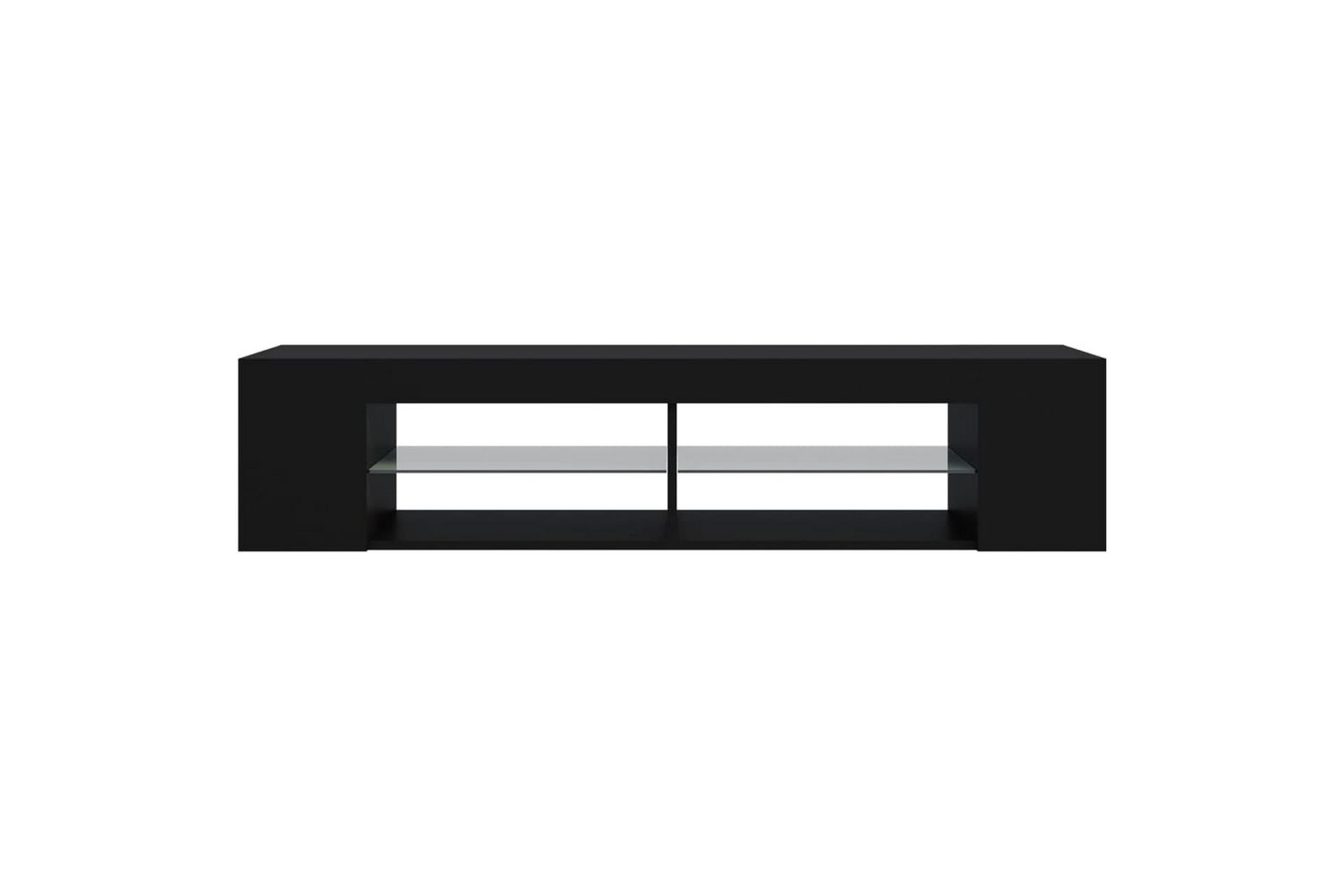 TV-benk med LED-lys svart 135x39x30 cm - Svart - Møbler - Mediamøbel & tv møbel - TV-benk & mediabenk