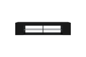TV-benk med LED-lys svart 135x39x30 cm - Svart - Møbler - Mediamøbel & tv møbel - TV-benk & mediabenk