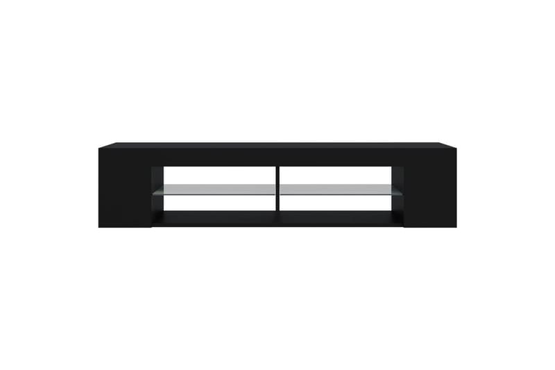 TV-benk med LED-lys svart 135x39x30 cm - Svart - Møbler - Mediamøbel & tv møbel - TV-benk & mediabenk