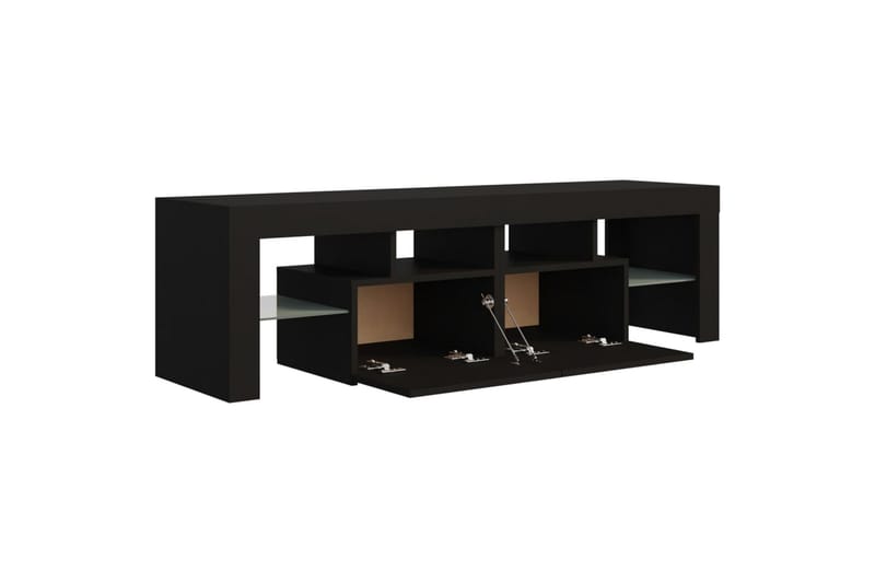 TV-benk med LED-lys svart 140x35x40 cm - Svart - Møbler - Mediamøbel & tv møbel - TV-benk & mediabenk