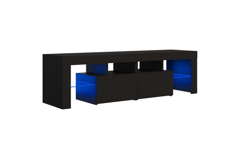 TV-benk med LED-lys svart 140x35x40 cm - Svart - Møbler - Mediamøbel & tv møbel - TV-benk & mediabenk