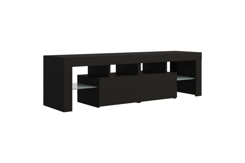 TV-benk med LED-lys svart 140x35x40 cm - Svart - Møbler - Mediamøbel & tv møbel - TV-benk & mediabenk