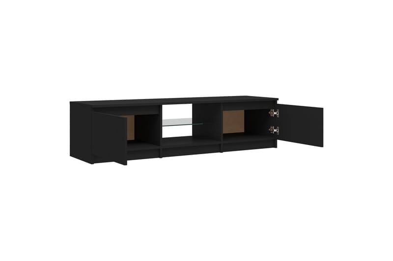 TV-benk med LED-lys svart 140x40x35,5 cm - Svart - Møbler - Mediamøbel & tv møbel - TV-benk & mediabenk