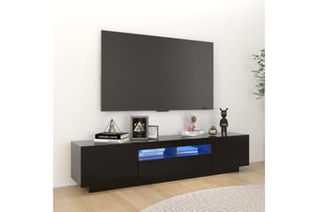TV-benk med LED-lys svart 180x35x40 cm - Svart - Møbler - Mediamøbel & tv møbel - TV-benk & mediabenk