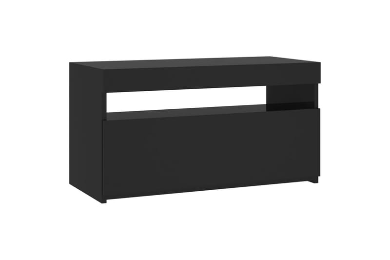 TV-benk med LED-lys svart 75x35x40 cm - Svart - TV-benk & mediabenk