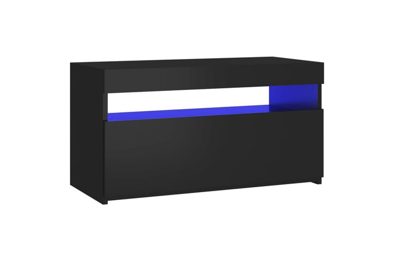 TV-benk med LED-lys svart 75x35x40 cm - Svart - TV-benk & mediabenk