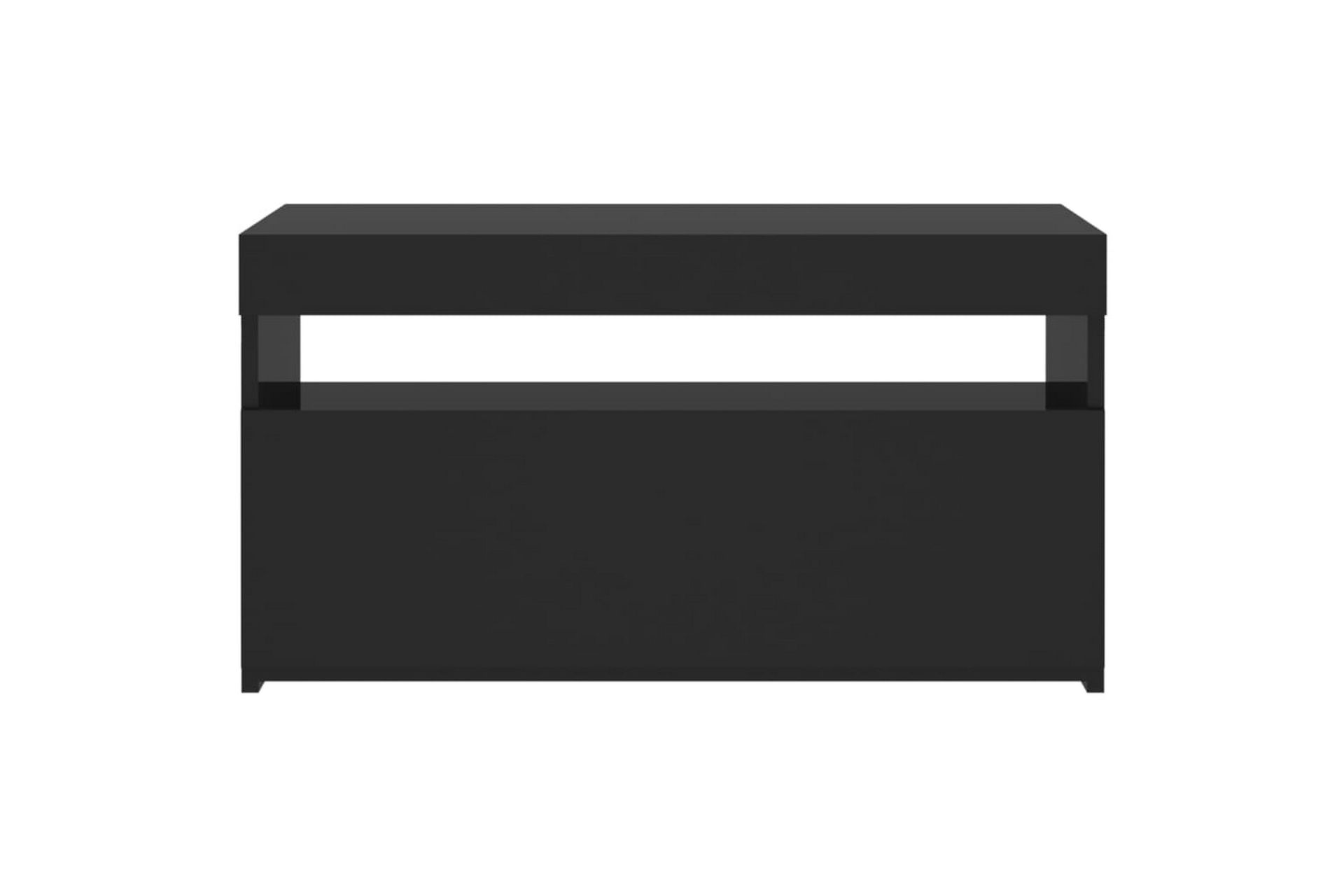 TV-benk med LED-lys svart 75x35x40 cm - Svart - Møbler - Mediamøbel & tv møbel - TV-benk & mediabenk