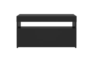 TV-benk med LED-lys svart 75x35x40 cm - Svart - Møbler - Mediamøbel & tv møbel - TV-benk & mediabenk