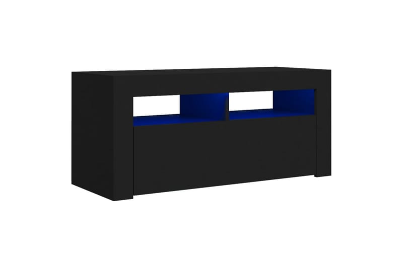 TV-benk med LED-lys svart 90x35x40 cm - Svart - TV-benk & mediabenk