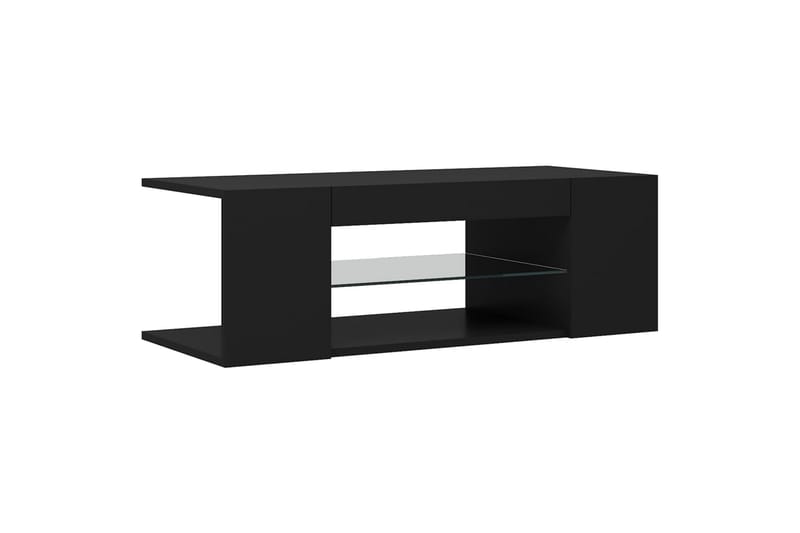 TV-benk med LED-lys svart 90x39x30 cm - Svart - Møbler - Mediamøbel & tv møbel - TV-benk & mediabenk