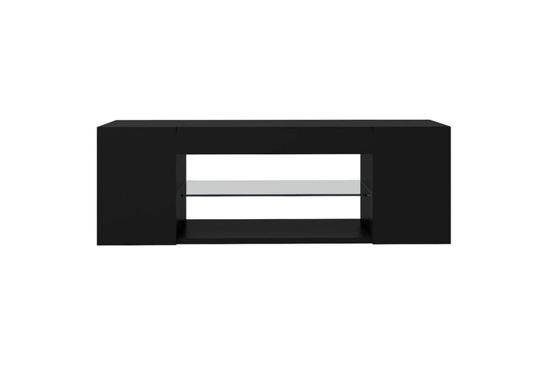 TV-benk med LED-lys svart 90x39x30 cm - Svart - Møbler - Mediamøbel & tv møbel - TV-benk & mediabenk