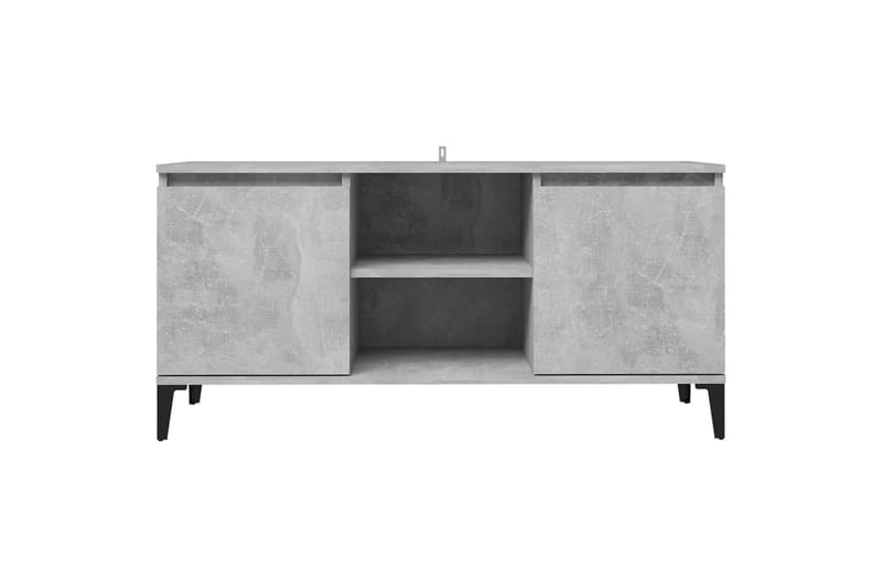 TV-benk med metallben betonggrå 103,5x35x50 cm - Grå - Møbler - Mediamøbel & tv møbel - TV-benk & mediabenk