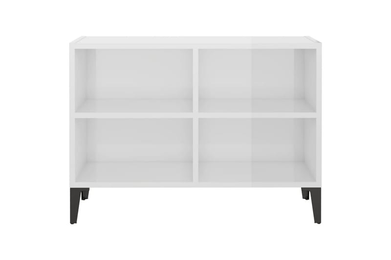 TV-benk med metallben höyglans hvit 69,5x30x50 cm - Hvit - Møbler - Mediamøbel & tv møbel - TV-benk & mediabenk