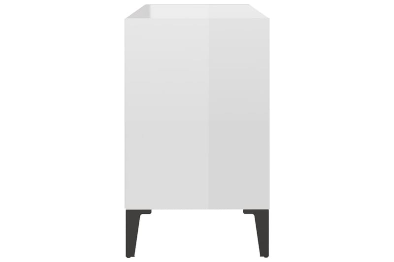 TV-benk med metallben höyglans hvit 69,5x30x50 cm - Hvit - Møbler - Mediamøbel & tv møbel - TV-benk & mediabenk