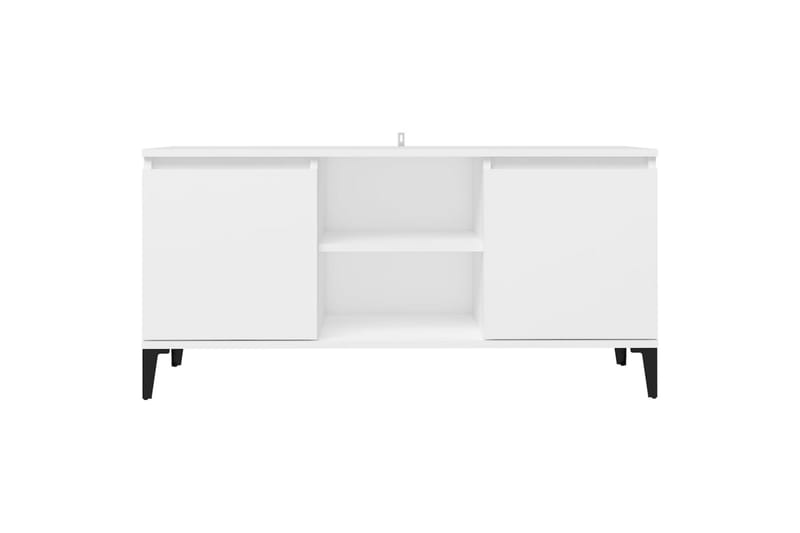TV-benk med metallben hvit 103,5x35x50 cm - Hvit - Møbler - Mediamøbel & tv møbel - TV-benk & mediabenk