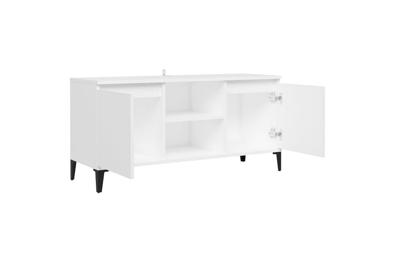 TV-benk med metallben hvit 103,5x35x50 cm - Hvit - Møbler - Mediamøbel & tv møbel - TV-benk & mediabenk