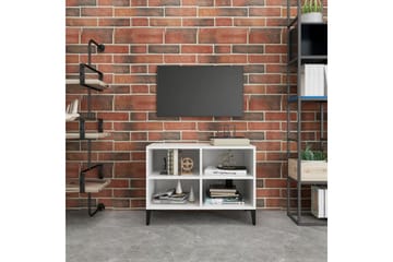 TV-benk med metallben hvit 69,5x30x50 cm - Hvit - Møbler - Mediamøbel & tv møbel - TV-benk & mediabenk