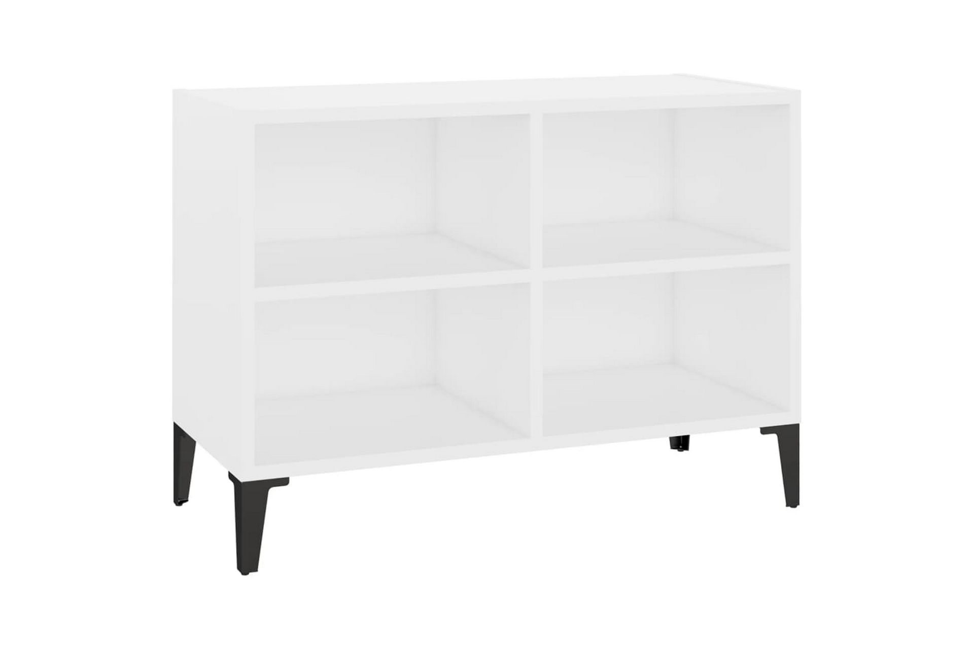 TV-benk med metallben hvit 69,5x30x50 cm - Hvit - Møbler - Mediamøbel & tv møbel - TV-benk & mediabenk
