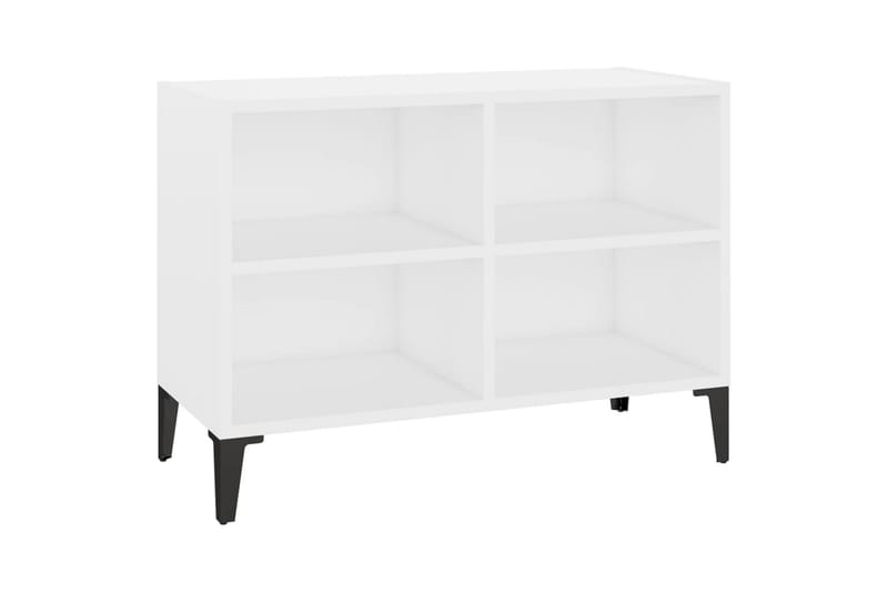 TV-benk med metallben hvit 69,5x30x50 cm - Hvit - Møbler - Mediamøbel & tv møbel - TV-benk & mediabenk