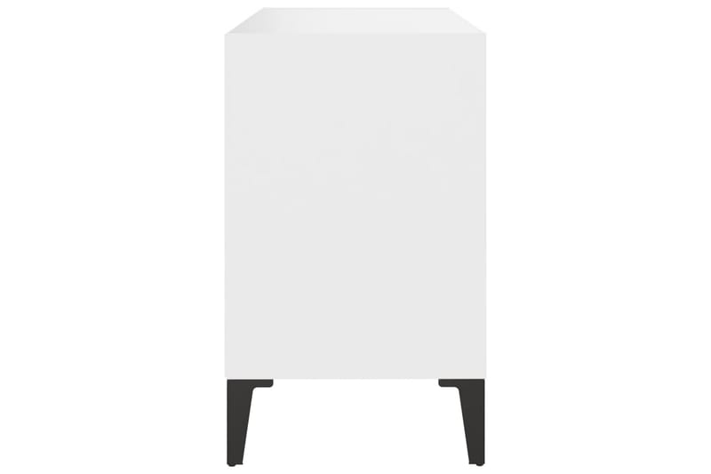 TV-benk med metallben hvit 69,5x30x50 cm - Hvit - Møbler - Mediamøbel & tv møbel - TV-benk & mediabenk
