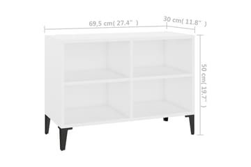 TV-benk med metallben hvit 69,5x30x50 cm - Hvit - Møbler - Mediamøbel & tv møbel - TV-benk & mediabenk