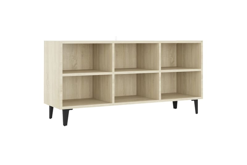 TV-benk med metallben sonoma eik 103,5x30x50 cm - Brun - Møbler - Mediamøbel & tv møbel - TV-benk & mediabenk