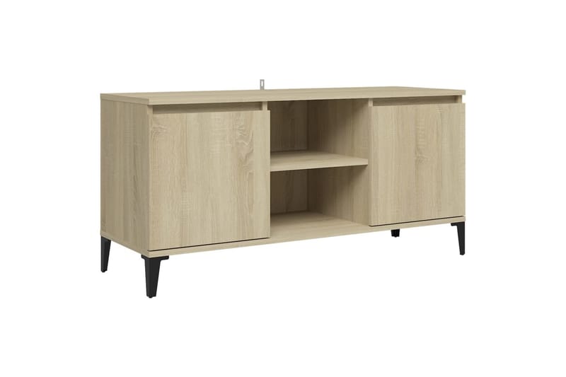 TV-benk med metallben sonoma eik 103,5x35x50 cm - Brun - Møbler - Mediamøbel & tv møbel - TV-benk & mediabenk