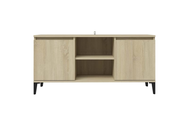 TV-benk med metallben sonoma eik 103,5x35x50 cm - Brun - Møbler - Mediamøbel & tv møbel - TV-benk & mediabenk
