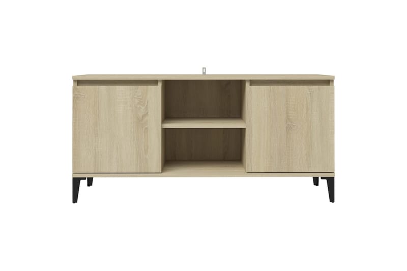 TV-benk med metallben sonoma eik 103,5x35x50 cm - Brun - TV-benk & mediabenk