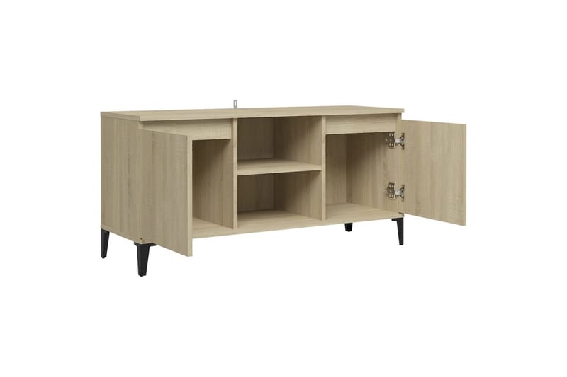 TV-benk med metallben sonoma eik 103,5x35x50 cm - Brun - TV-benk & mediabenk