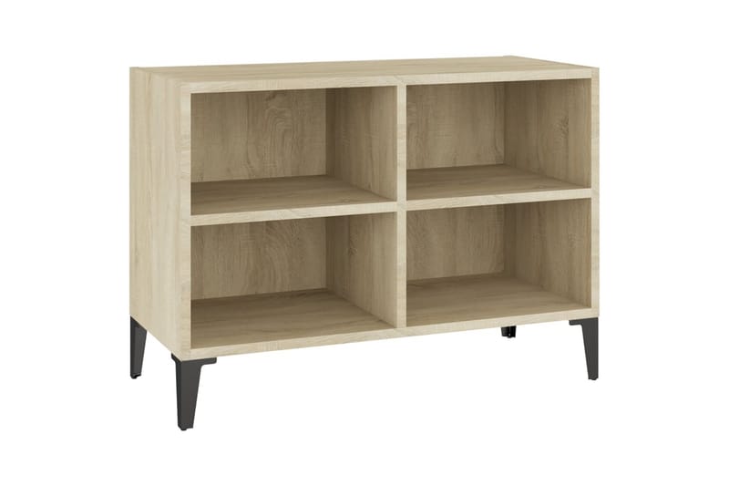 TV-benk med metallben sonoma eik 69,5x30x50 cm - Brun - Møbler - Mediamøbel & tv møbel - TV-benk & mediabenk