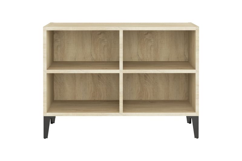 TV-benk med metallben sonoma eik 69,5x30x50 cm - Brun - Møbler - Mediamøbel & tv møbel - TV-benk & mediabenk