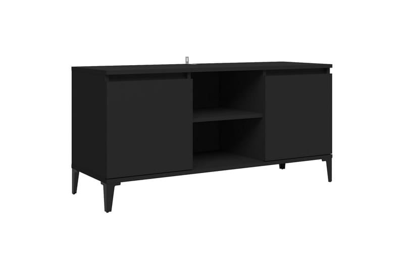 TV-benk med metallben svart 103,5x35x50 cm - Svart - Møbler - Mediamøbel & tv møbel - TV-benk & mediabenk