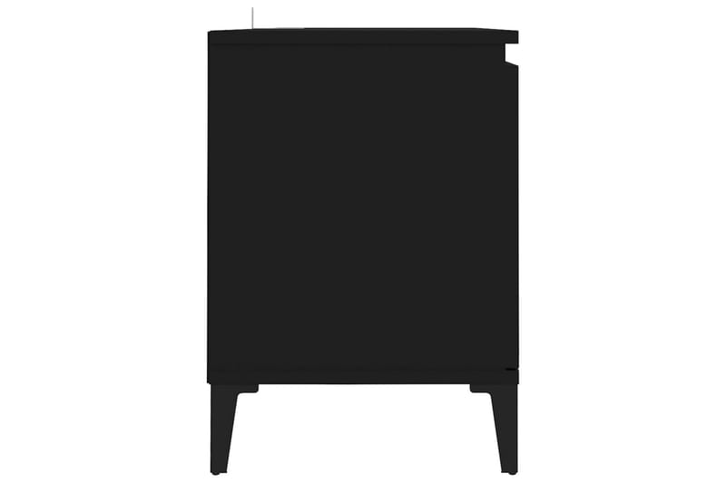 TV-benk med metallben svart 103,5x35x50 cm - Svart - TV-benk & mediabenk