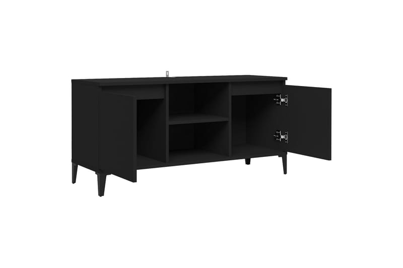 TV-benk med metallben svart 103,5x35x50 cm - Svart - Møbler - Mediamøbel & tv møbel - TV-benk & mediabenk