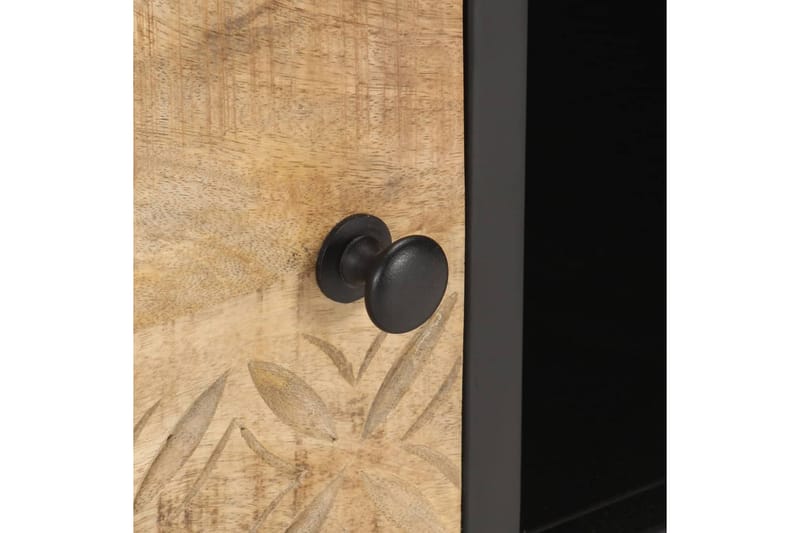 TV-benk med utskåret dør 130x30x40 cm grovt mangotre - Møbler - Mediamøbel & tv møbel - TV-benk & mediabenk