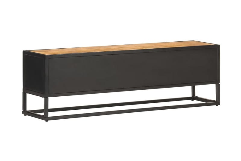 TV-benk med utskåret dør 130x30x40 cm grovt mangotre - Møbler - Mediamøbel & tv møbel - TV-benk & mediabenk