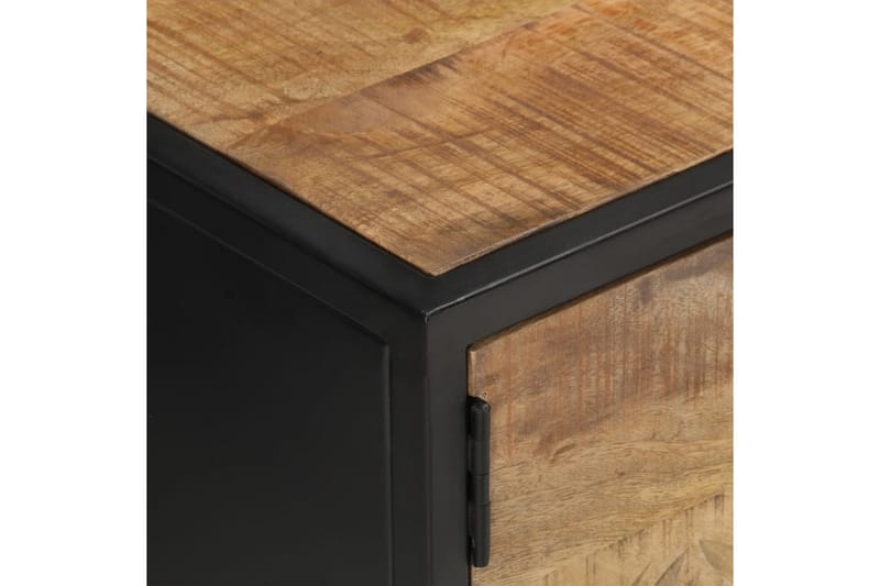 TV-benk med utskåret dør 130x30x40 cm grovt mangotre - Møbler - Mediamøbel & tv møbel - TV-benk & mediabenk