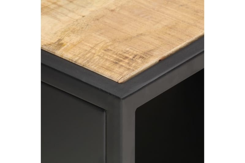 TV-benk med utskåret dør 90x30x40 cm grovt mangotre - Møbler - Mediamøbel & tv møbel - TV-benk & mediabenk